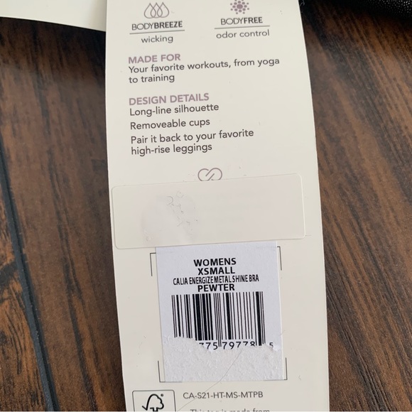 CALIA Women's Energize Medium Support Shine Sports Bra - Picture 6 of 6